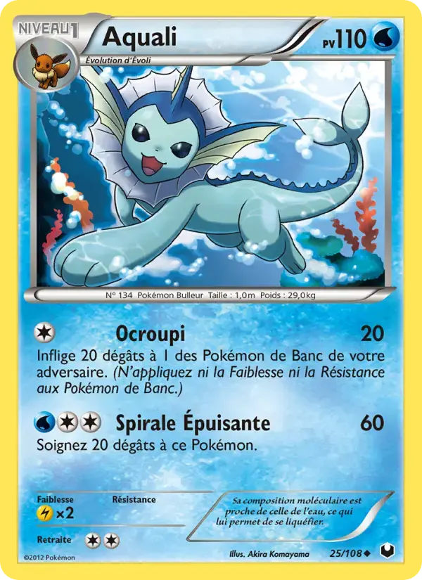 Carte Pokémon Aquali #25 — Explorateurs Obscurs