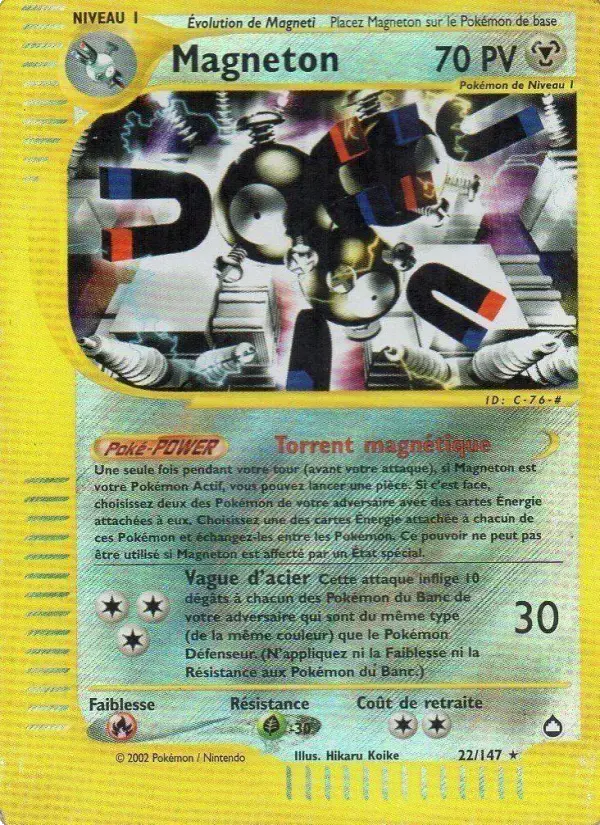 Carte Pokémon Magneton #22 — Aquapolis
