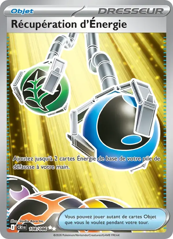 Carte Pokémon Récupération d'Énergie #108 — Chaos Ascendant