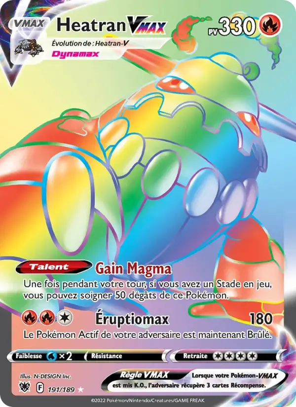 Carte Pokémon Heatran VMAX #191 — Astres Radieux