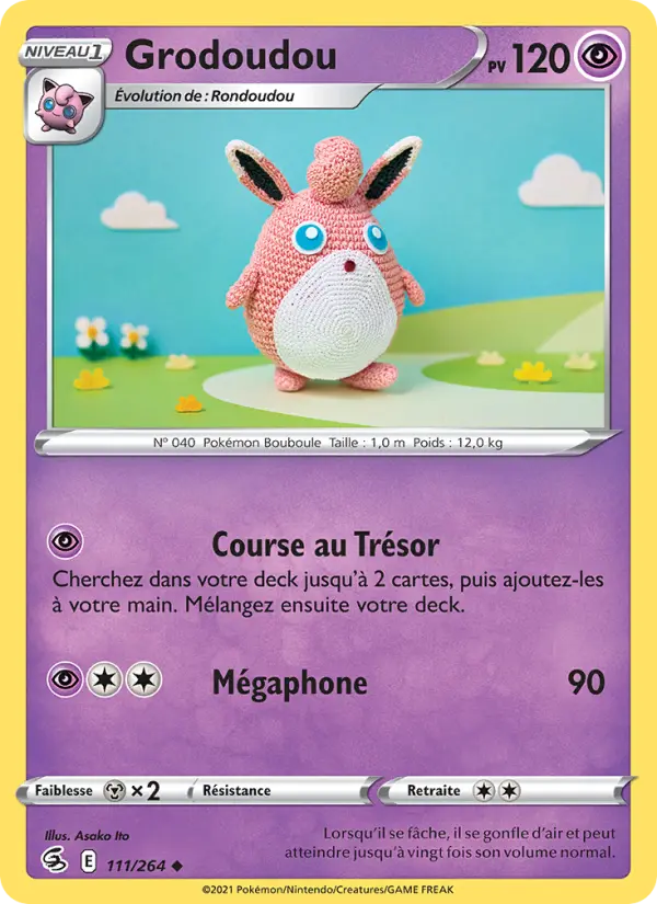 Carte Pokémon Grodoudou #111 — Poing de Fusion