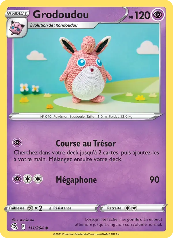 Carte Pokémon Grodoudou #111 — Poing de Fusion