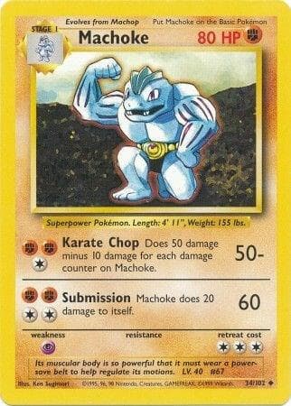 Machoke #34 — Base Set