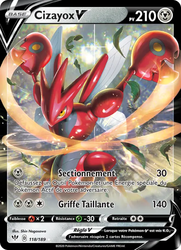 Carte Pokémon Cizayox V #118 — Ténèbres Embrasées