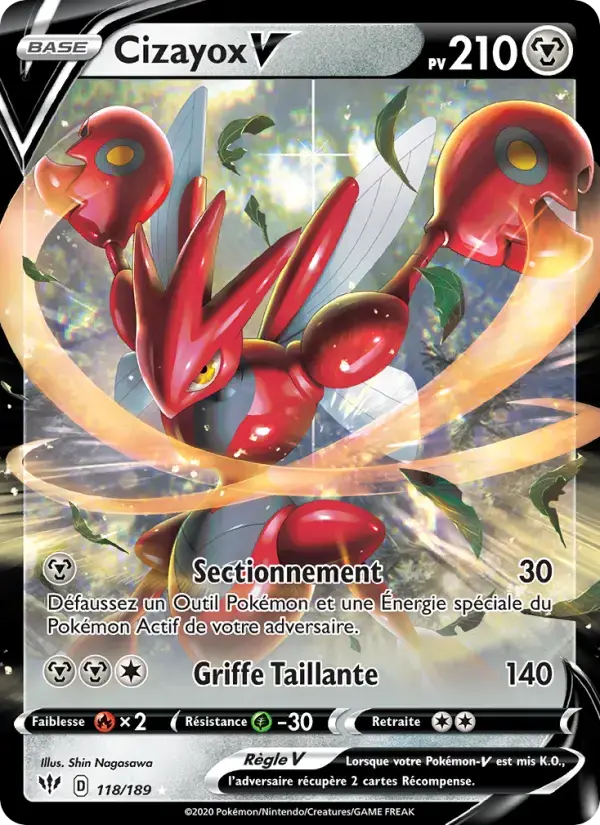 Carte Pokémon Cizayox V #118 — Ténèbres Embrasées