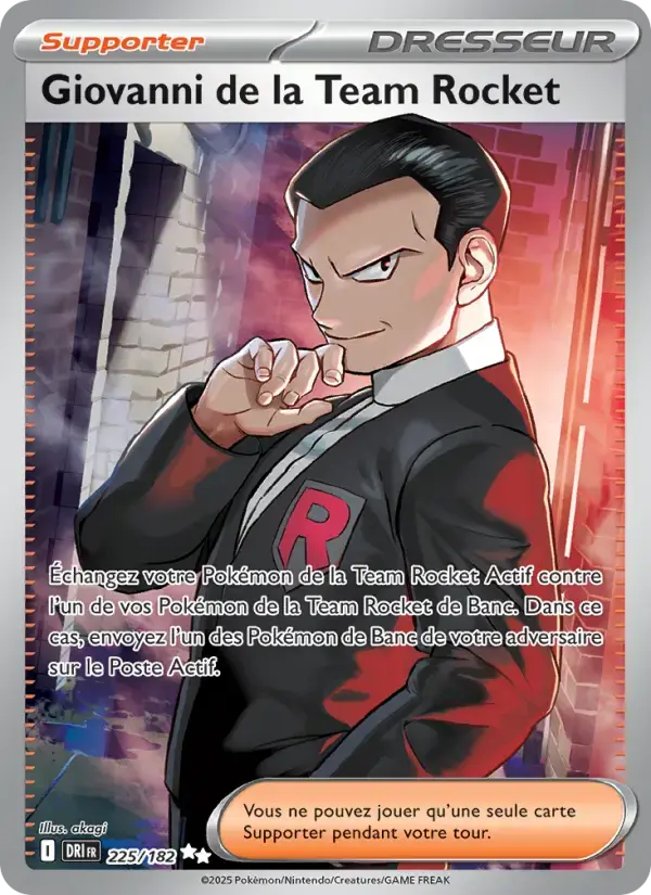Carte Pokémon Giovanni de la Team Rocket #225 — Rivalités Destinées