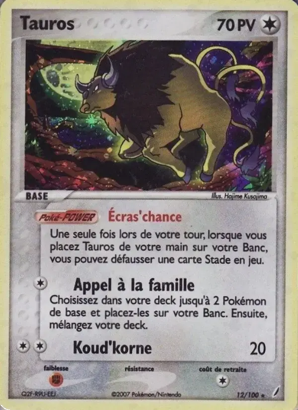 Carte Pokémon Tauros #12 — Gardiens de Cristal