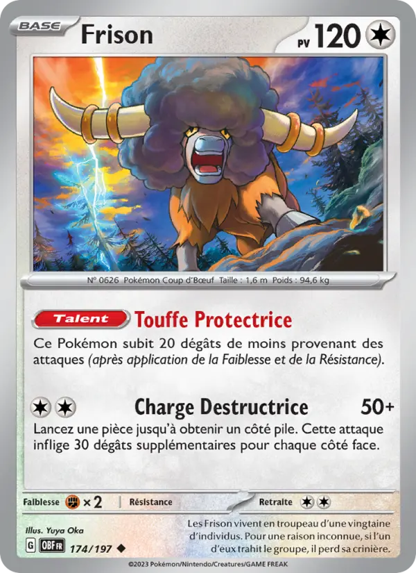 Carte Pokémon Frison #174 — Flammes Obsidiennes