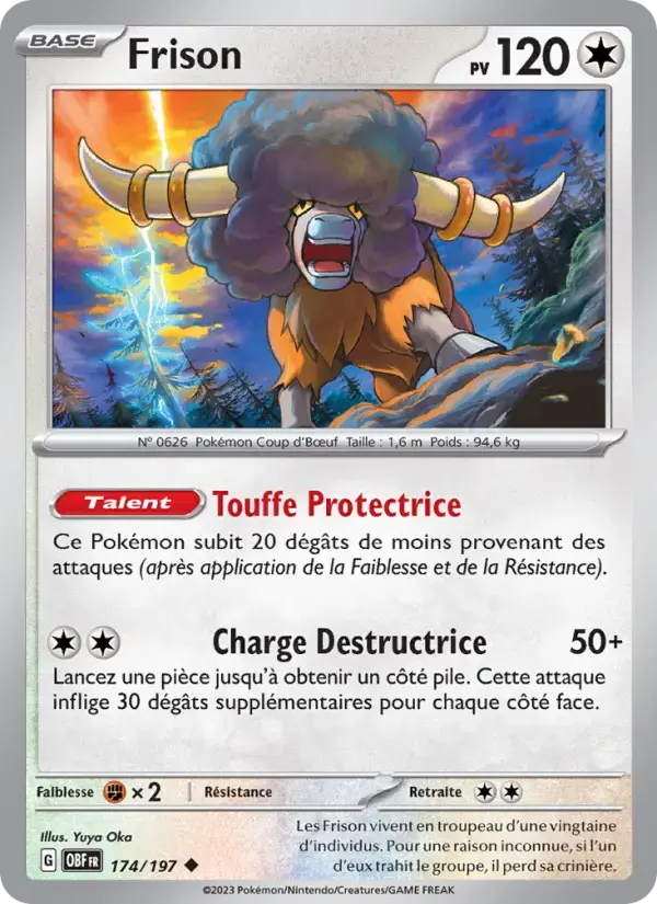 Carte Pokémon Frison #174 — Flammes Obsidiennes
