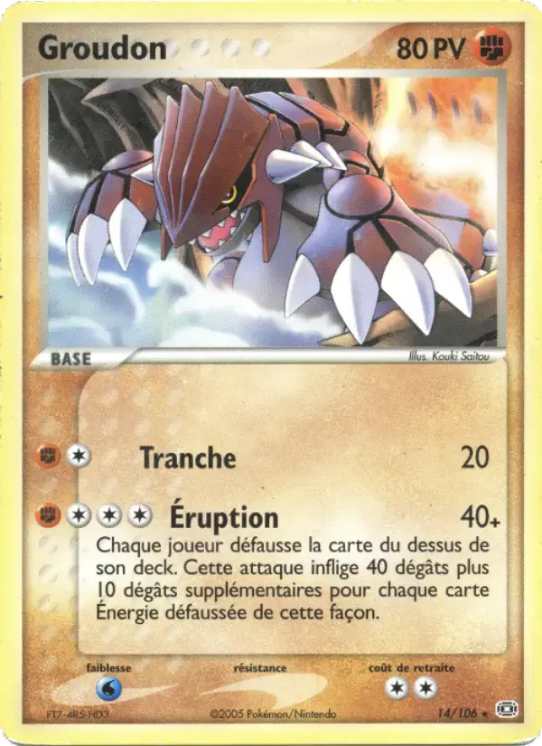 Carte Pokémon Groudon #14 — Émeraude