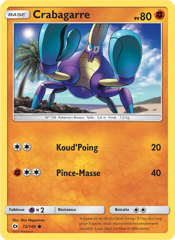 Carte Pokémon Crabagarre #72 — Soleil et Lune