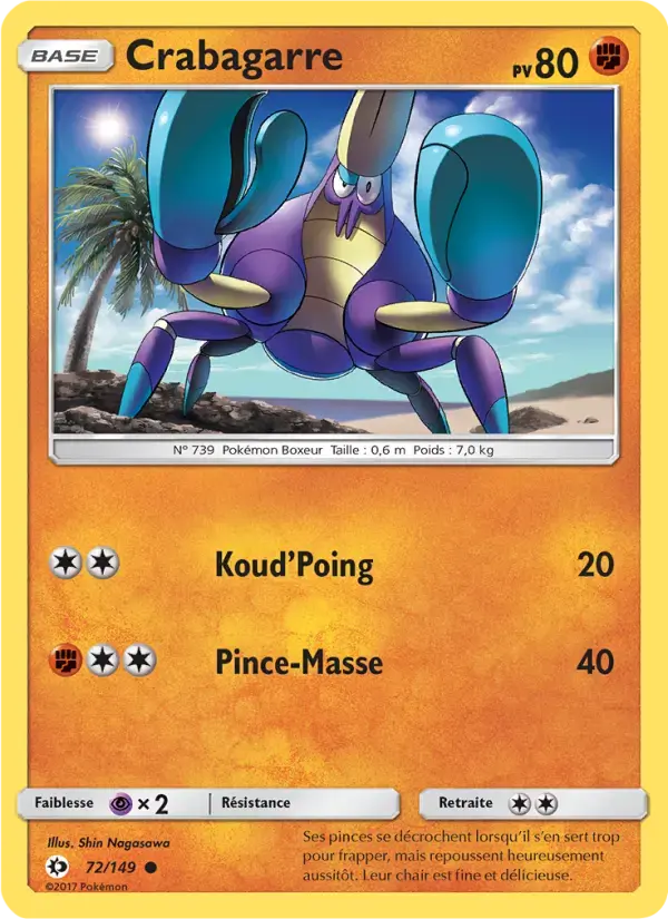 Carte Pokémon Crabagarre #72 — Soleil et Lune