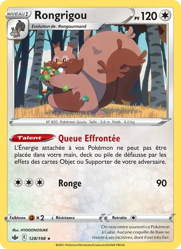 Carte Pokémon Rongrigou #128 — Règne de Glace