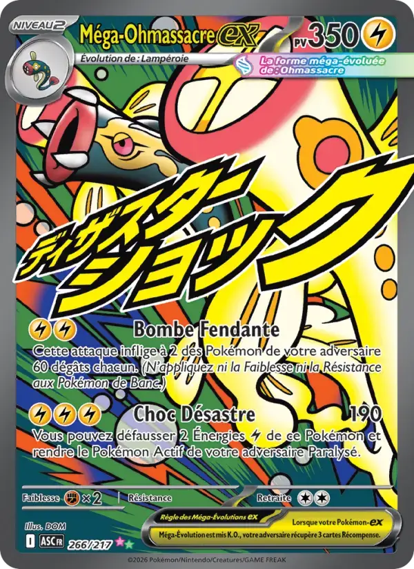 Carte Pokémon Méga-Ohmassacre-ex #266 — Héros Transcendants