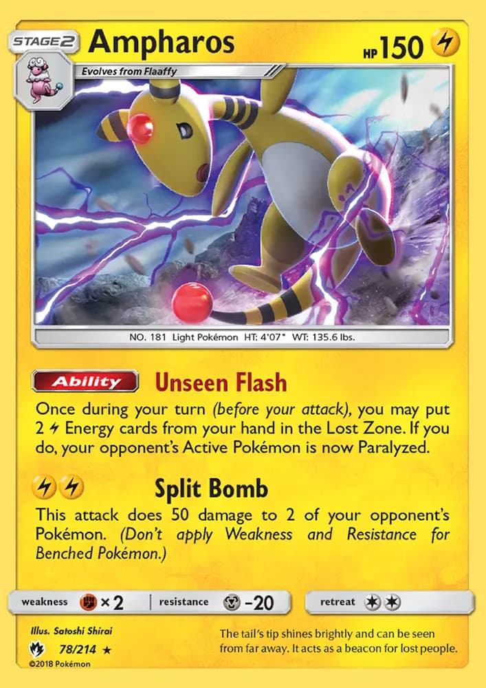 Ampharos #78 — Lost Thunder