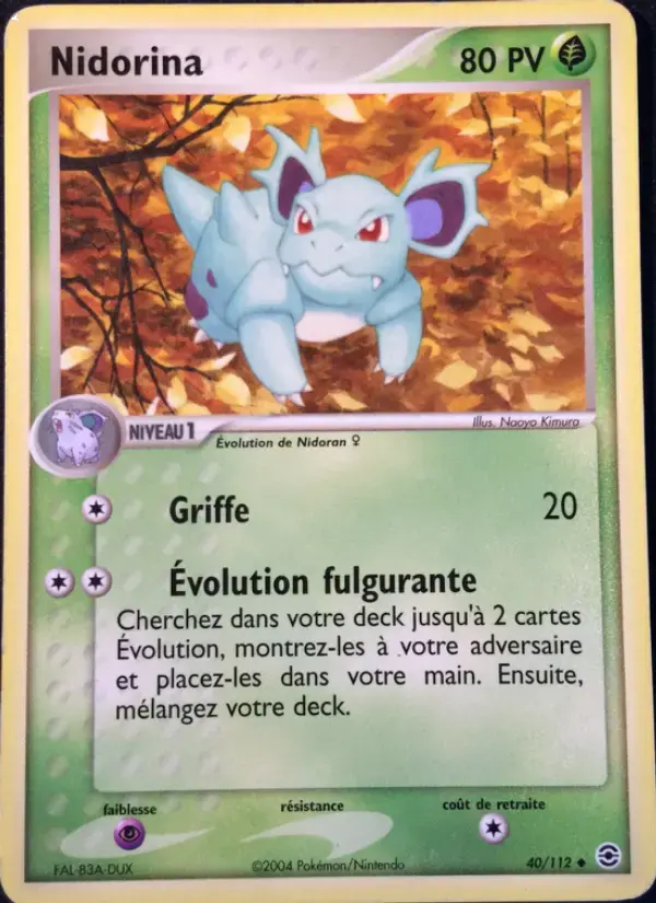 Carte Pokémon Nidorina #40 — Rouge Feu & Vert Feuille