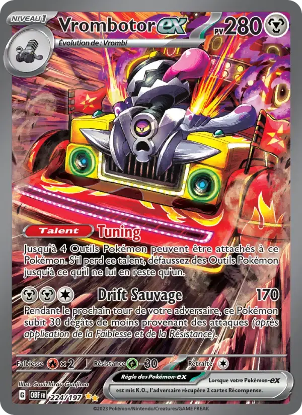 Carte Pokémon Vrombotor-ex #224 — Flammes Obsidiennes