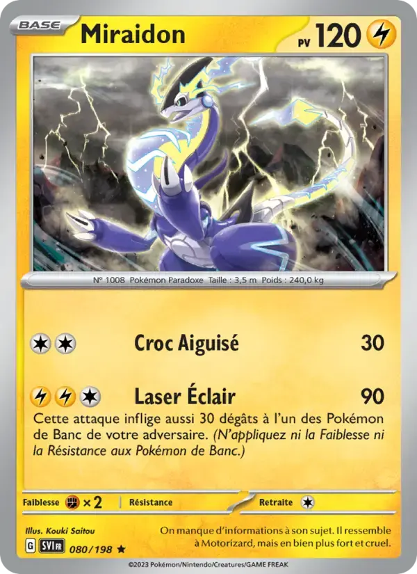 Carte Pokémon Miraidon #080 — Écarlate et Violet