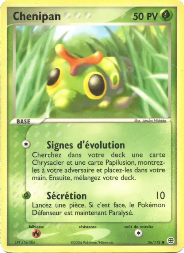 Carte Pokémon Chenipan #56 — Rouge Feu & Vert Feuille