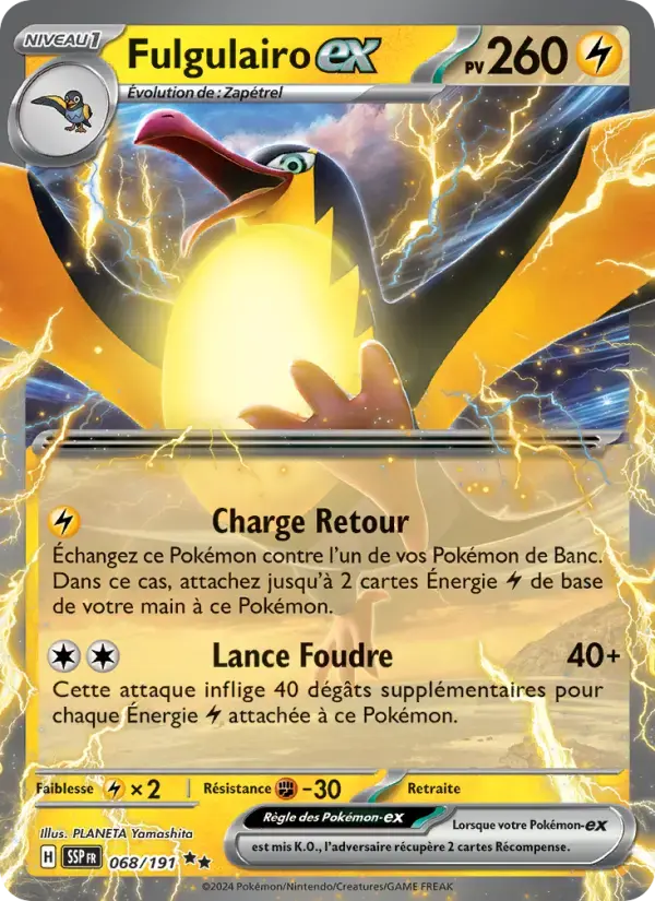 Carte Pokémon Fulgulairo-ex #068 — Étincelles Déferlantes