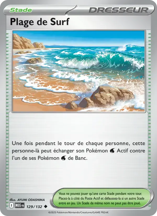 Carte Pokémon Plage de Surf #129 — Méga-Évolution