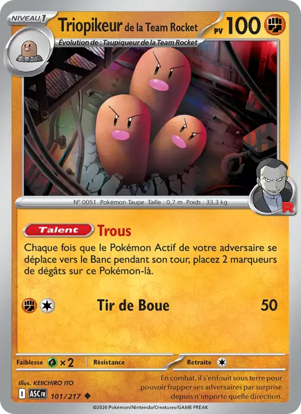 Carte Pokémon Triopikeur de la Team Rocket #101 — Héros Transcendants