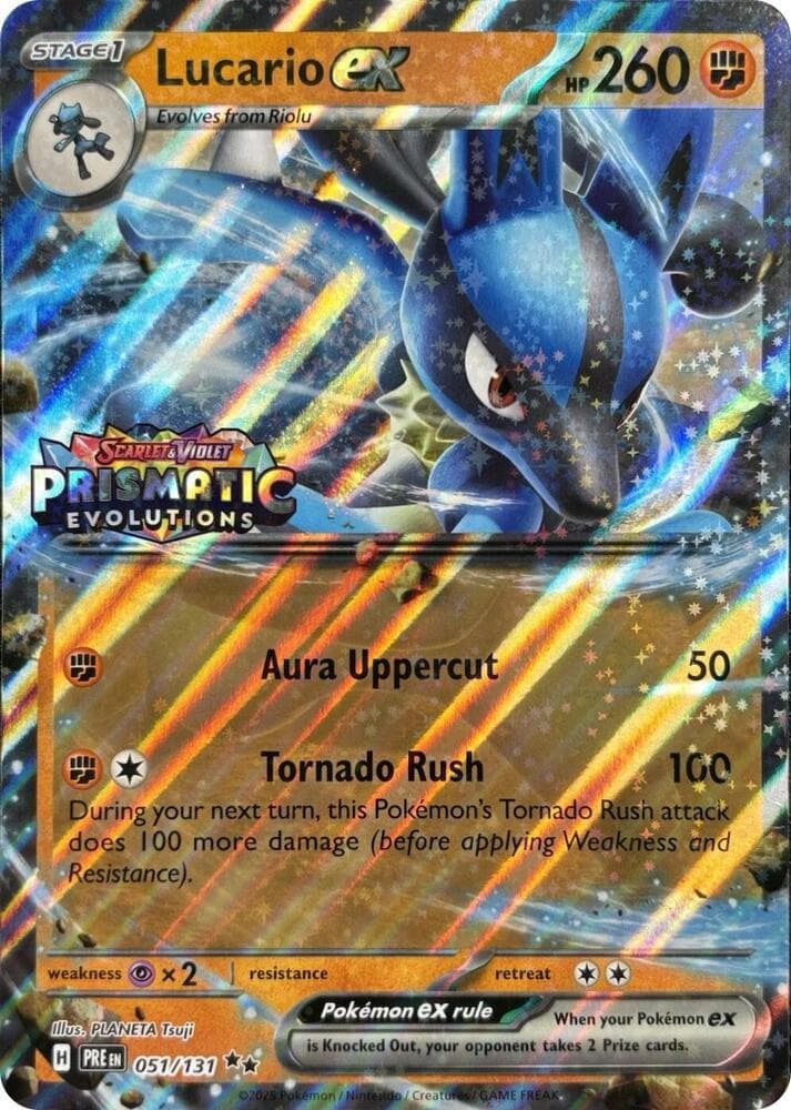 Lucario ex #051 Stamp V1 — Prismatic Evolutions
