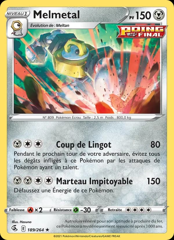 Carte Pokémon Melmetal #189 — Poing de Fusion