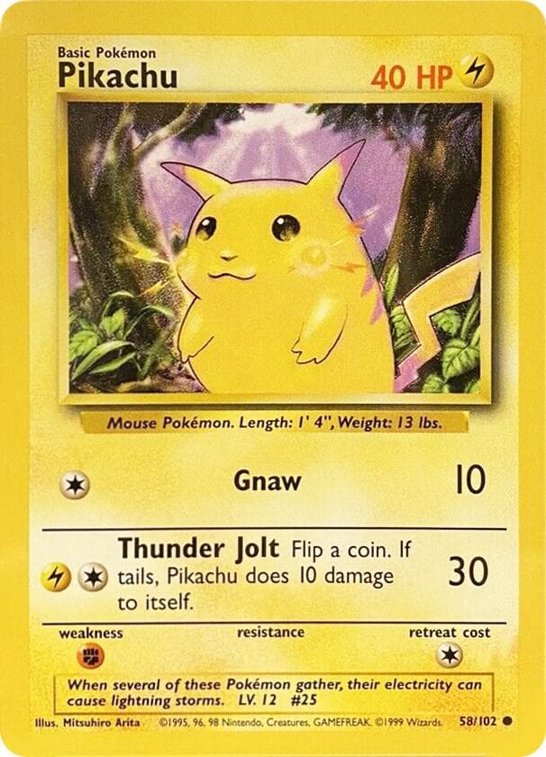 Carte Pokémon Pikachu #58 — Set de Base