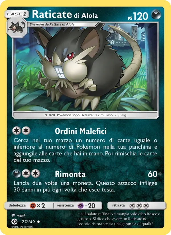 Carte Pokémon Rattatac d’Alola #77 — Soleil et Lune