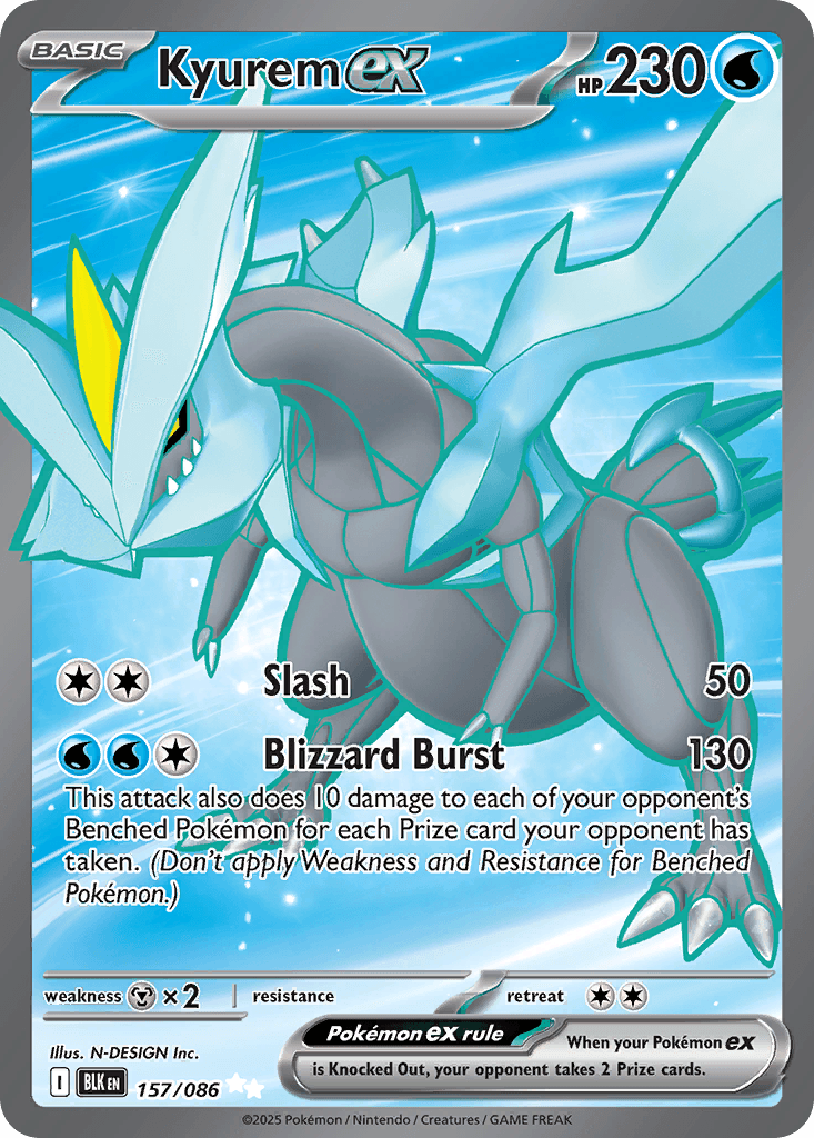Carte Pokémon Kyurem-ex #157 — Foudre Noire