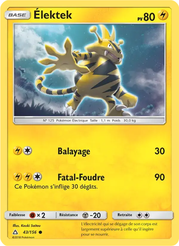 Carte Pokémon Élektek #43 — Ultra-Prisme