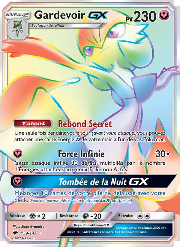 Carte Pokémon Gardevoir GX #159 — Ombres Ardentes