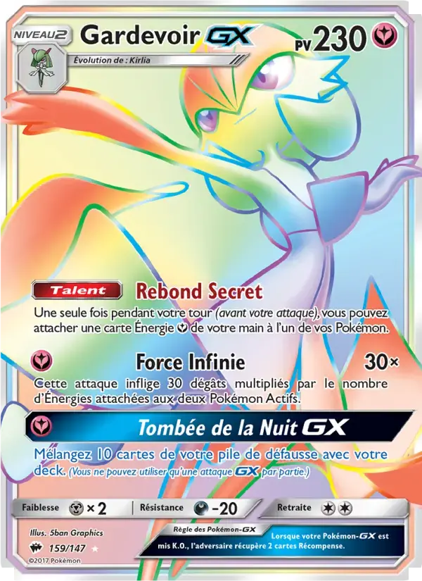 Carte Pokémon Gardevoir GX #159 — Ombres Ardentes