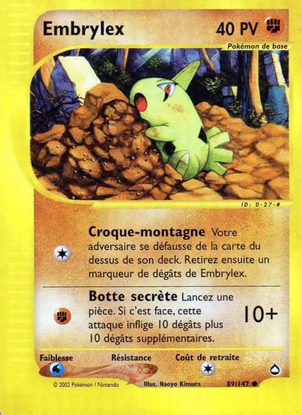 Carte Pokémon Embrylex #89 — Aquapolis