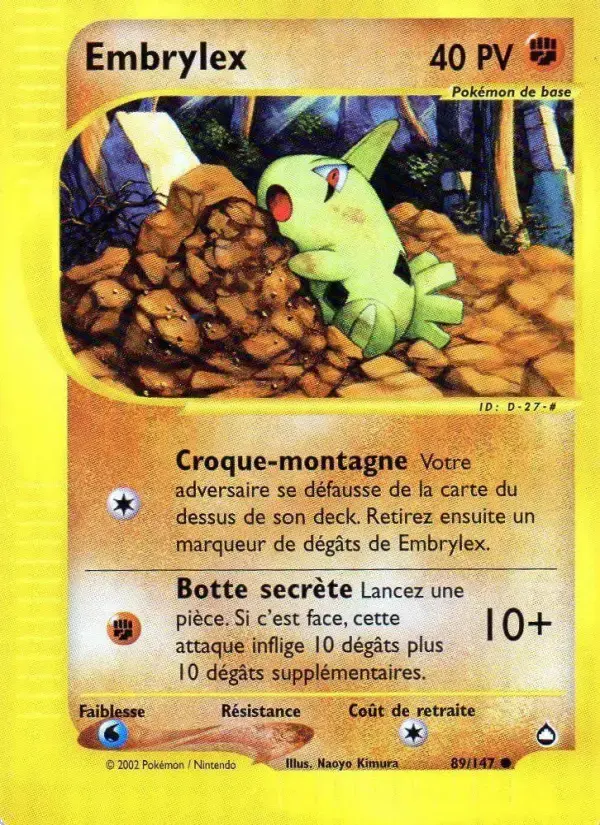 Carte Pokémon Embrylex #89 — Aquapolis