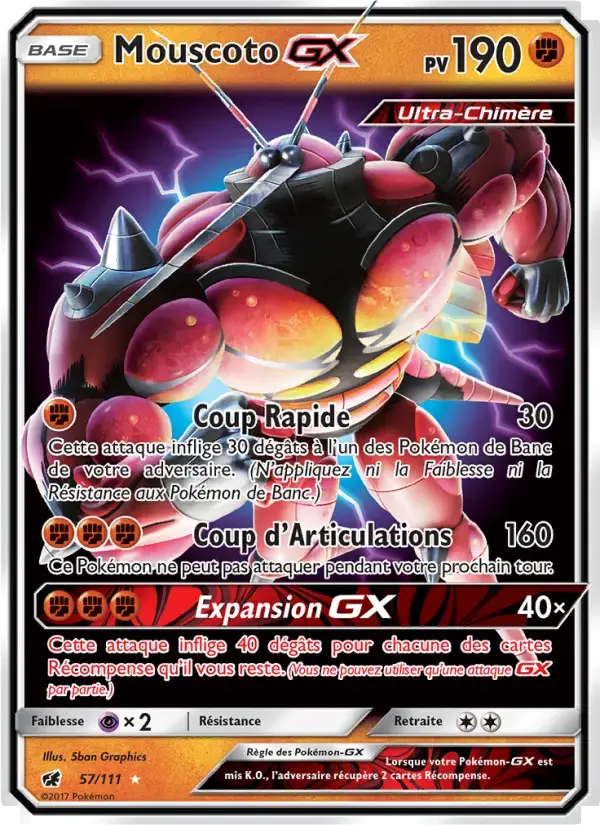Carte Pokémon Mouscoto GX #57 — Invasion Carmin