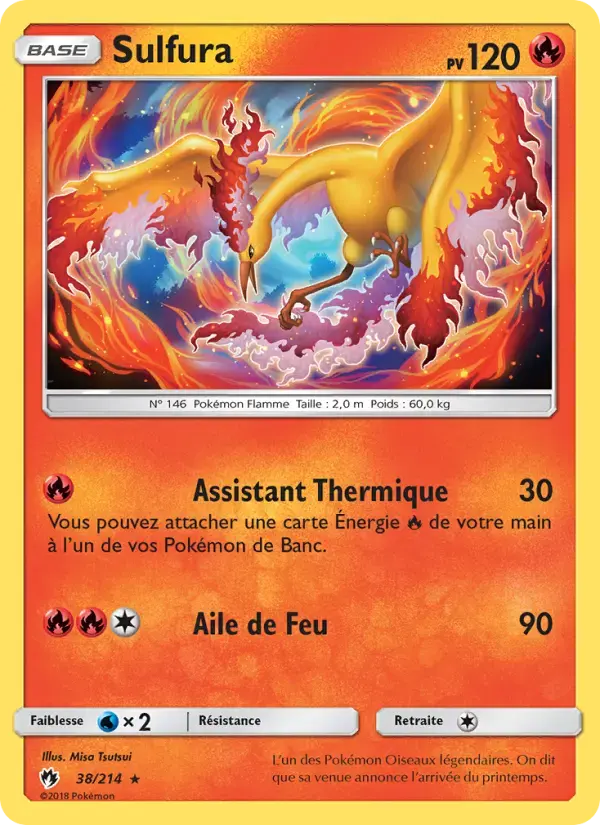 Carte Pokémon Sulfura #38 — Tonnerre Perdu