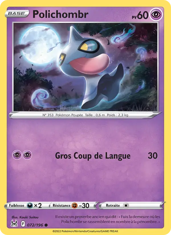 Carte Pokémon Polichombr #072 — Origine Perdue