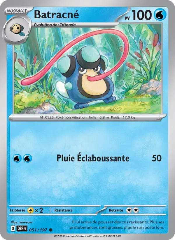 Carte Pokémon Batracné #051 — Flammes Obsidiennes