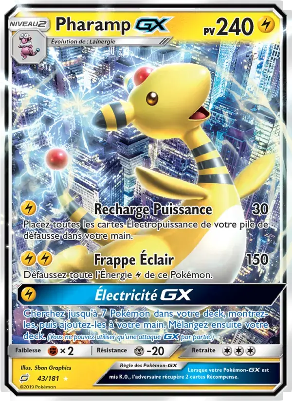 Carte Pokémon Pharamp GX #43 — Duo de Choc