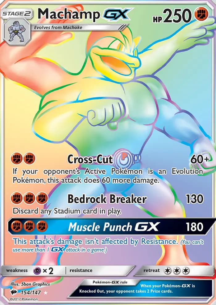 Machamp GX #154 — Burning Shadows
