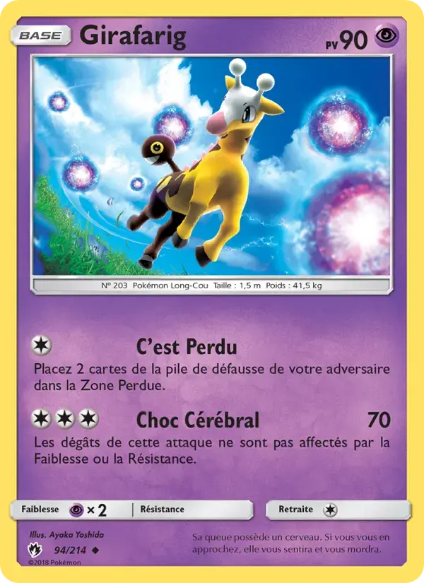 Carte Pokémon Girafarig #94 — Tonnerre Perdu