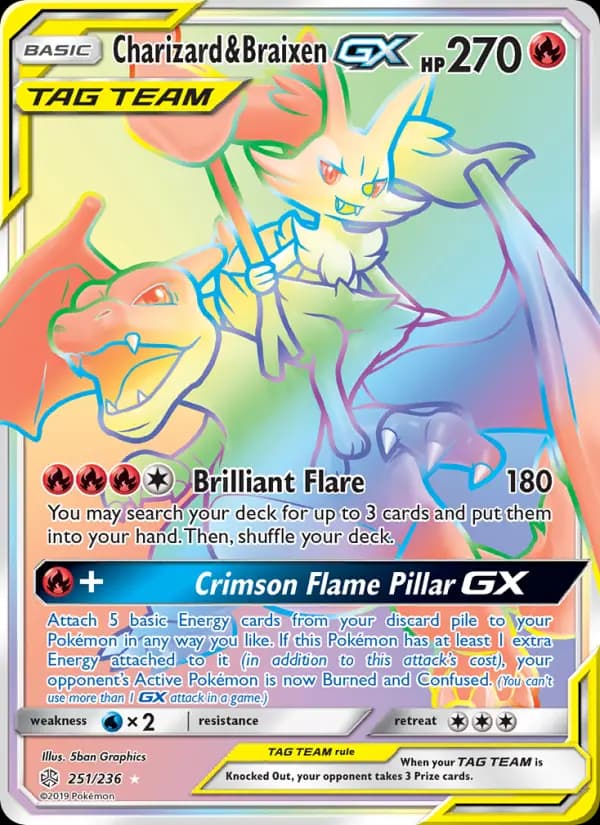 Charizard & Braixen GX #251 — Cosmic Eclipse