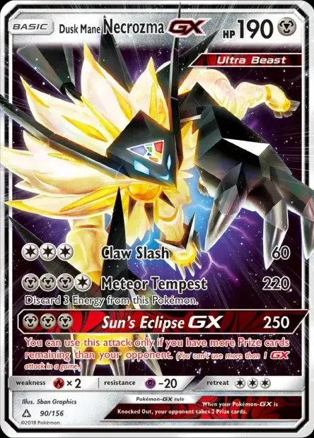 Carte Pokémon Necrozma Crinière du Couchant-GX #90/156 — Jumbo