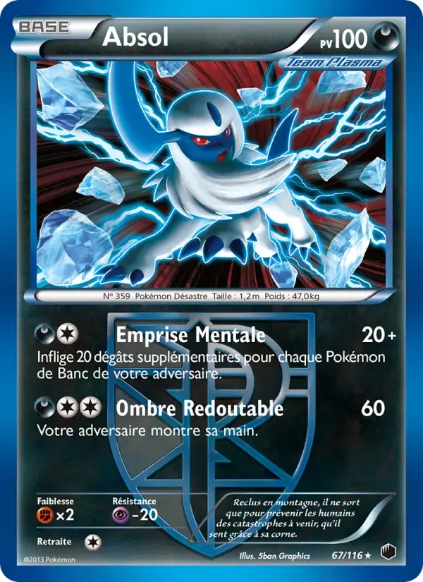 Carte Pokémon Absol #67 — Glaciation Plasma