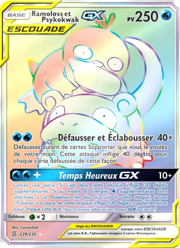Carte Pokémon Ramoloss et Psykokwak GX #239 — Harmonie des Esprits