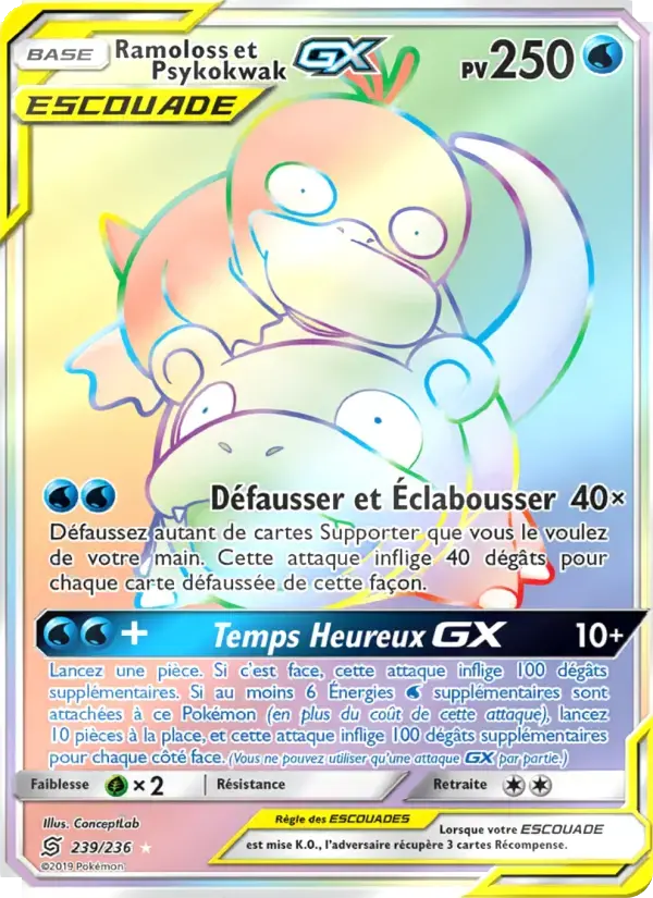 Carte Pokémon Ramoloss et Psykokwak GX #239 — Harmonie des Esprits