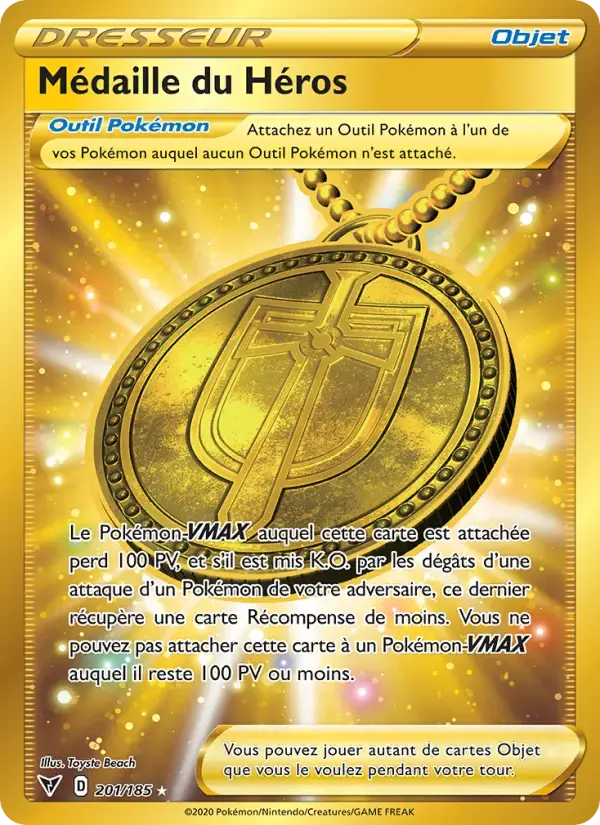 Carte Pokémon Médaille du Héros #201 — Voltage Éclatant