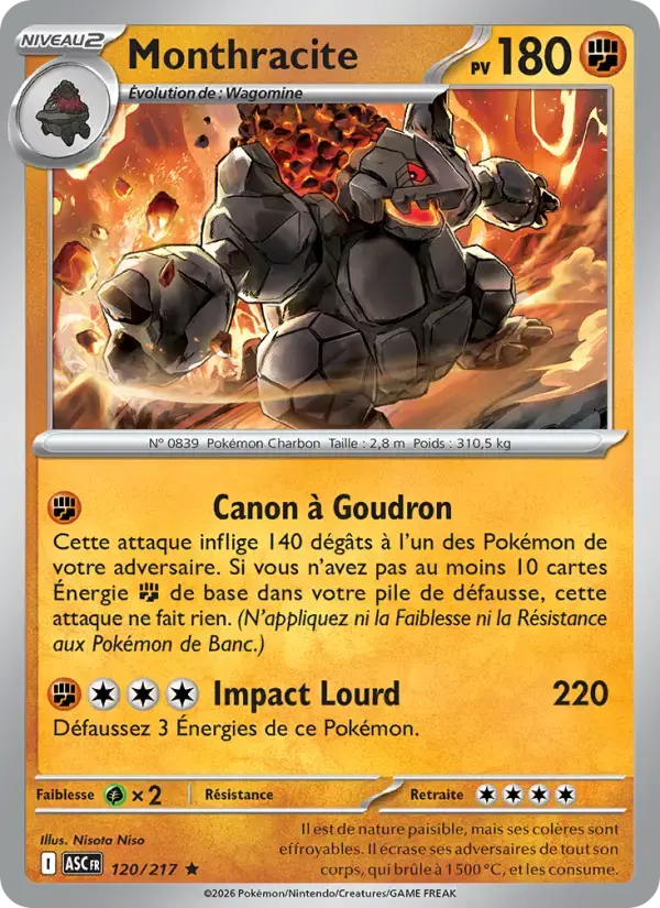 Carte Pokémon Monthracite #120 — Héros Transcendants
